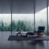 Fauteuil et Ottoman de mi-siècle, Chaise Moderne au Design Classique, Bois de Palissandre en Cuir à Grain supérieur, Version Grande