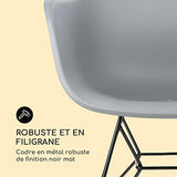 blumfeldt Skandi - 2 fauteuils à Bascule relaxants, Look rétro des années 70, Cadre en Fer, Siège en polypropylène résistant, Véritables Patins en chêne, Résistant aux intempéries, Gris
