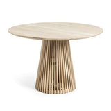 Générique Table à Manger Ronde 120 cm en Teck Massif Naturel Ariana - L 120 x l 120 x H 78