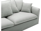 Vente-unique Canapé 3 Places en Tissu et Lin Gris SANKA