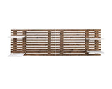 Decowood - Tête de Lit pour Chambre à Coucher, avec Baguettes et 4 Étagères, Bois de Sapin Vieilli - 244 x 60 cm