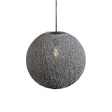 QAZQA Design Lampe Suspension/Lustre/Luminaire/Lumiere/Éclairage grise - Corda 45 Bois/Acier Gris Rond/Globe E27 Max. 1 x 60 Watt/intérieur/Salon/Cuisine
