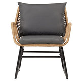 IDIMEX Chaise de Salle à Manger Albedo Imitation rotin, Fauteuil d'intérieur ou d'extérieur pour Jardin en polyrattan résistant aux UV et Acier Anti-Rouille laqué Noir, avec 2 Coussins Gris