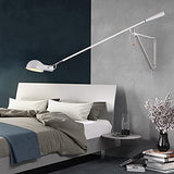HMAKGG Applique Murale Vintage Réglable Noir Métal Lampe Murale Industrielle Rétro Lampe de Mur Intérieur Eclairage Compatible avec E27 Base pour Chambre à Coucher Salon Loft Barres,Blanc