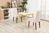 FURNITURE-R France Currency Square Top 80 Table Salle à Manger, Bois, Blanc-80-carré, 808075cm