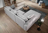 MASSIVMOEBEL24.DE Canapé d'angle (Gris Clair) - Inspiration scandinave - BJÖRN