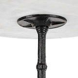 blumfeldt Patras - Table bistrot Ronde en marbre, Plateau de Table en marbre véritable Poli, Support trépied en Fonte, Style Art Nouveau avec Pied de Support en Fonte décoré et Plateau de Table