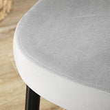 HOMCOM Lot de 4 chaises de Salle à Manger Assise en Velours avec Dossier Chaise de Cuisine Contemporain Chaise de Salon et Pieds en Acier Gris Clair