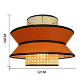 DSFHKUYB Pendant Light Creative Rotin Lustres Tissé Peut Être Installé dans La Chambre Salon Salle À Manger,Orange