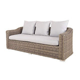 Strandgut07 - Canapé 3 places en polyrattan avec coussins, 90 x 201 x 75 cm