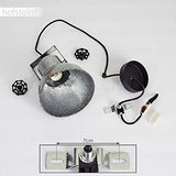 HOFSTEIN Suspension Hora en métal gris effet rouille et base aspect bois, lampe pendante retro-industrielle, hauteur ajustable, max. 109 cm, pour 1 ampoule E27, ampoule(s) non incluse(s)
