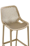 CLP Lot De 2 Tabourets de Bar Air en Plastique I Chaise Haute Intérieur Extérieur avec Dossier Et Repos-Pieds, Couleur:Boue