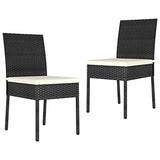 vidaXL 4X Chaises de Salle à Manger de Jardin Chaises à Dîner de Patio Sièges d'Extérieur Chaises de Repas Terrasse Résine Tressée Noir