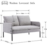 Wahson Canapé 2 Places en Lin Moderne Sofa Revêtement Tissu avec Rembourrage épais pour Salle/Chambre/Bureau/Appartement/dortoir, Gris