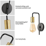 Osairous Applique Murale Vintage 2 Pack, Lampe Murale Intérieur Industrielle, Spot Mural Fer Rétro pour Chambre Couloir Bar, E27, IP20, Noir, Sans Ampoule