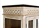 Vitrine - Bois Massif de manguier ciré (Blanc Antique) - Style Campagne Chic - Castle Antik #71