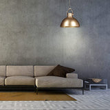 Relaxdays Lampe à suspensions style industriel Shabby luminaire de plafond métal diamètre 40,5 cm LED, doré