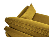 Canapé Velours, Lento, 2 Places, Jaune, 158x100x90