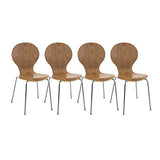 CLP Lot De 4 Chaises Empilables Robustes Diego I Chaises Empilables en Bois avec Dossier I Siège Confortable Forme Ergonomique I Pratique, Couleur:chêne