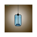 HomeLava Lustre Suspension en Verre E27 70W Lampe Abat-jour H34cm Luminaire Moderne Décoration, pour Salle,Cuisine,Salon,Chambre d’enfant (Bleu)