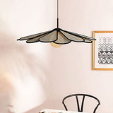 EIOFLVG Art Moderne Pétale Rotin Suspensions Suspendues À La Main Tissé Suspension Suspension Lampe Salon Chambre en Osier Suspension Lampe Réglable Suspension Fil Lustre