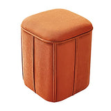 KAYEF Petit Pouf avec Rangement, Pouf de Rangement en Velours Repose-Pieds, Mignon Repose-Pieds canapé Tabouret Cube Pouf pour Salon Chambre entrée-Orange 32x32x37cm(13x13x15inch)