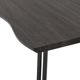 Seconique Table de Salle à Manger Quebec avec Bord ondulé d'ingénierie, Grain de Bois Noir/Noir, W 1400mm x D 800mm x H 760mm