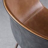 Amrai Chaises de Salle à Manger Chaises d'appoint de café industrielles en Cuir pour Le Cuir Chaises de Club avec accoudoirs en métal - Style rétro, Taille: 46x50x80cm, Noir/Marron