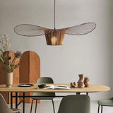 YUXN Suspensions Lustre Vintage Salon Lampe Simple Creative (Hauteur De La Lumière Réglable), Bande De Tissu De Fibre De Verre De Salon + Conception De Chapeau en Fer Forgé，E27 Max 40W Brown 120cm