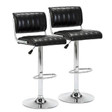 IntimaTe WM Heart Lot de 2 Tabourets de Bar Réglable Socle et Repose-Pieds Chromés Noir