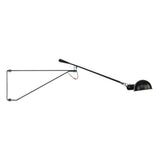 360 ° Gyrophare Pole Applique 150cm Bras Oscillant lecture studio mur lumière réglable 180 ° avec interrupteur mural Abat Applique E27 LED d'éclairage intérieur, Noir