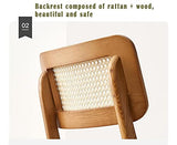 ZNMDOK Tabouret Haut en Bois Massif ， Chaise Simple chez l'habitant, de Bar à la Maison, indonésienne rotin véritable avec Dossier, Dossier Solide et sans Odeur(2 pièces), 40*42*109cm