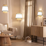 LEDKIA LIGHTING Applique Murale Rotin Marya 290x150x300 mm Naturel E14 Rotin, Textile, Métal pour Décoration Salon, Chambre, Cuisine
