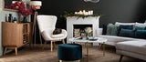 Miliboo Fauteuil scandinave Tissu Blanc Effet Laine bouclée et Bois ESKUA