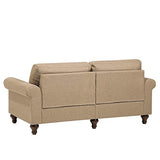 Beliani - Canapé 3 Places - Otra - Tissu, Beige Sable