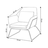 Zons KATEL Fauteuil en Velours ET MÉTAL Noir + Coussin, Vert, 72x79xH81 cm