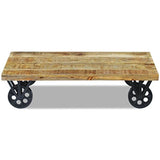 vidaXL Table Basse pour Salon Table d'appoint en Bois de manguier 120 x 60 x 30 cm