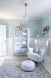 RugVista, Xenia, Fait à la Machine, Tapis, Moderne, Longue Pile, ∅ 200 cm, Rond, Oeko-Tex Standard 100, Polypropylene, Couloir, Chambre, Cuisine, Salon, Beige/Bleu