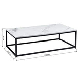 MEUBLE COSY Salon Table Basse Design Moderne Style Industriel, Structure en Métal, Marbre, 110x60x34cm