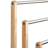 Relaxdays 10020983  Porte-serviettes sur pied 3 bras salle de bain bambou support valet serviteur HxlxP: 84 x 48 x 26 cm, nature