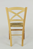 t m c s Tommychairs - Set 2 chaises Cross pour Cuisine, Bar et Salle à Manger, Robuste Structure en Bois de hêtre peindré en Couleur Naturelle et Assise en Paille