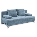 Stella Trading Jenny Lux.3DL Canapé-lit Longue en microvelours et Uran 05 Bleu Jean 203 x 86 x 101 cm