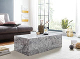 KADIMA DESIGN basse 100x30x50 cm MDF brillant aspect marbre blanc