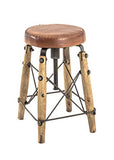 Haku Moebel Tabouret, Bois Massif, Vintage, Ø: 35 cm x H: 54-72 cm