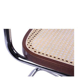ElleDesign Chaise à traîneau en osier, paille de Vienne, bois massif hêtre naturel verni laqué noir blanc noix paille de Vienne