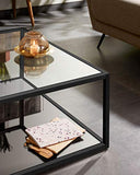 LF - Table basse Grennhill carré 80 x 80 cm métal et verre