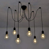 Lampop Suspension Luminaire Induistrielle Lampe Araignée 6 Bras Réglable Lampe Lustre Rétro Vintage Multi-Lumière Eclairage de plafond Luminaire Pendentif pour Chambre Restaurant Bar