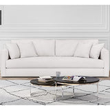 HOMIFAB Canapé 4 Places en Tissu Beige Ivoire + 4 Coussins - Denver