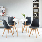 FURNITABLE Table de Salle à Manger Ronde, Table de Cuisine Scandinave pour Salon, Bureau, Cuisine, 4 Personnes, 80 x 80 x 74 Cm, Marbre