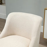 HOMCOM Fauteuil Lounge Design scandinave Pieds effilés Bois Massif hévéa revêtement Tissu Polyester Aspect Lin Beige